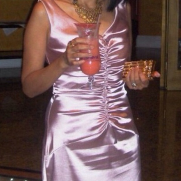 Sateen Sleeveless Long Gown Medium - Picture 6 of 8